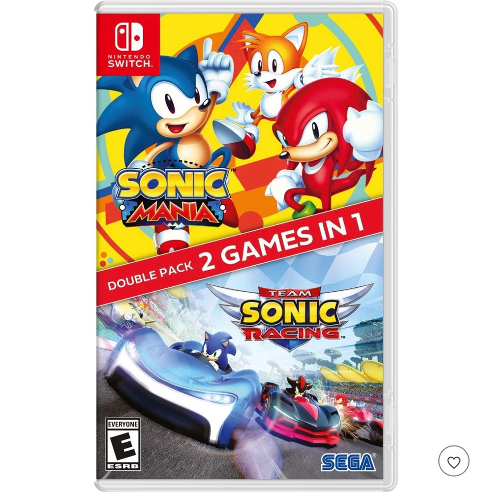 NWT Sonic Mania & Team Sonic Racing Double Pack for Nintendo Switch